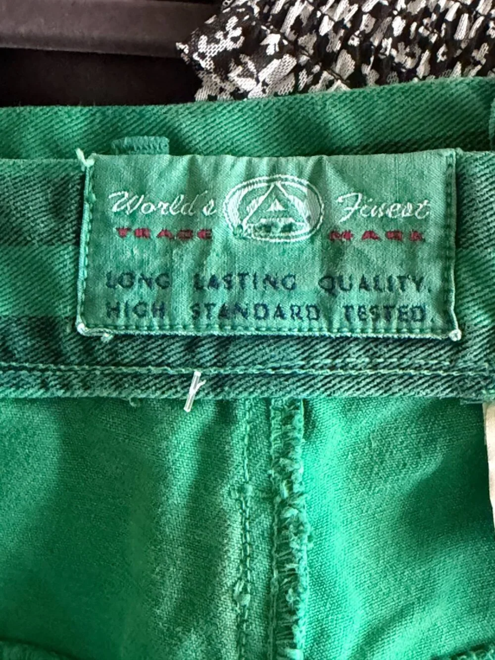 Vintage Ary Cooper Green Black Striped Shorts Men's 34 Cotton 90s Made in Hong K